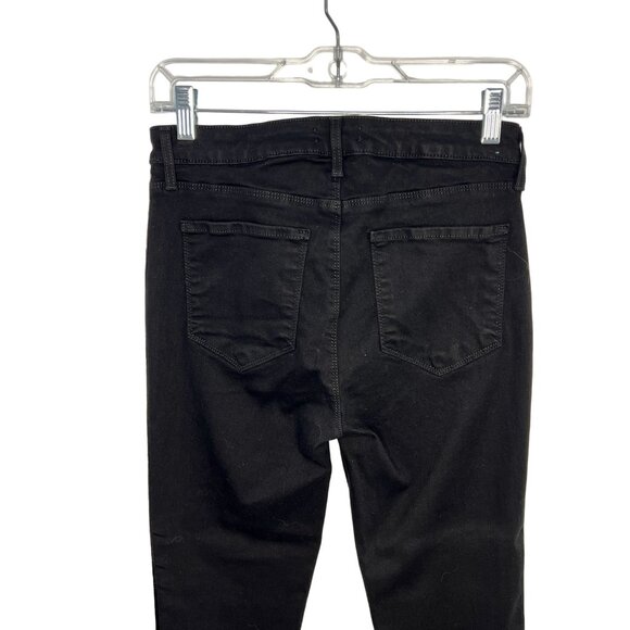 L'Agence Margot Velvet Stripe Black Noir High Rise Skinny Fit - Size 28 - Picture 10 of 13